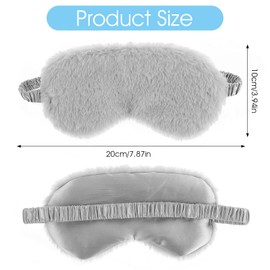 WY LIGHTING LEVEL 2 Pcs Plush Eye Mask Soft Sleeping Blindfold Eye Cover Comfortable Furry Faux Fur Sleeping Mask Satin Nap Night Eyeshade Cover for Women Men Gift (Black, Gray)