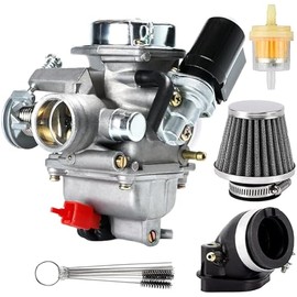 Carburetor for GY6 125cc 150cc 4 Stroke 152QMI 152QMJ 157QMI 157QMJ Engine Electric Choke Motorcycle ATV Go Karts Scooter,Carb with Intake Manifold