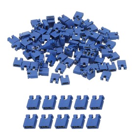California JOS 100 PCS Jumper Caps Kit 2.54mm Standard Circuit Board Shunts Short Circuit Connection Pin Blocks for Arduino Raspberry Pi PCB PC (Blue)