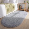 DETUM Grey Rug Soft Fluffy Oval Rugs Kids Rug for
