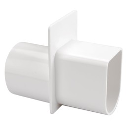 DEA End Adapter for Deck Drain fit for Stegmeier Channel Drain, Frontier Deck Drain, Deck Drain and Treadmaster Commercial Drain, fit 1 1/2" schedule 40 pipe - White