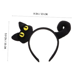 Healvian Cartoon Cat Hairband Headbands Furry Head Band Kitten Ears for Women Cat Ear Hairband Ear Headband Furry Cat Ears Headband Cat Headband Cat Party Head Decoration Plush Black