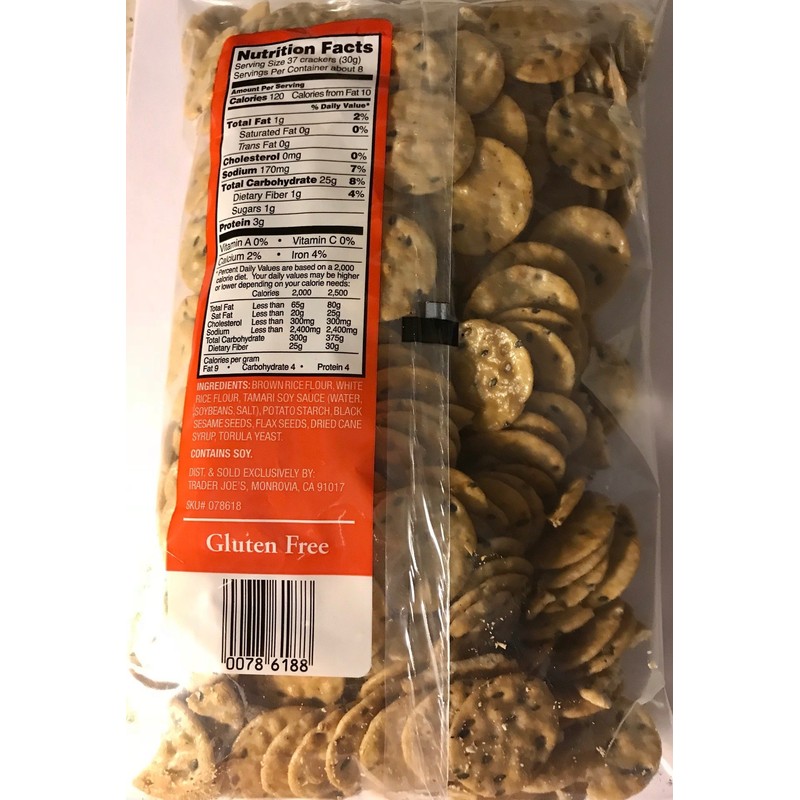 Trader Joe's Savory Thin Mini Rice Crackers Multi-seed with Tamari