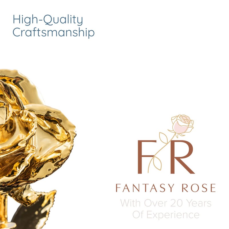 Fantasy Rose 24K Gold Dipped Rose, Unique & Everlasting Real
