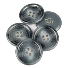 Mibo 4pcs Urea Coat Buttons with Rim - Concaved Center - 4 Hole - 54L(28mm) - Teal Blue Mix