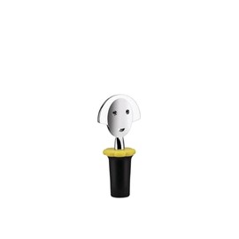 Alessi Bottle Stopper, Black, Plastic, Cylindrical, Wine-Bottle-Stoppers