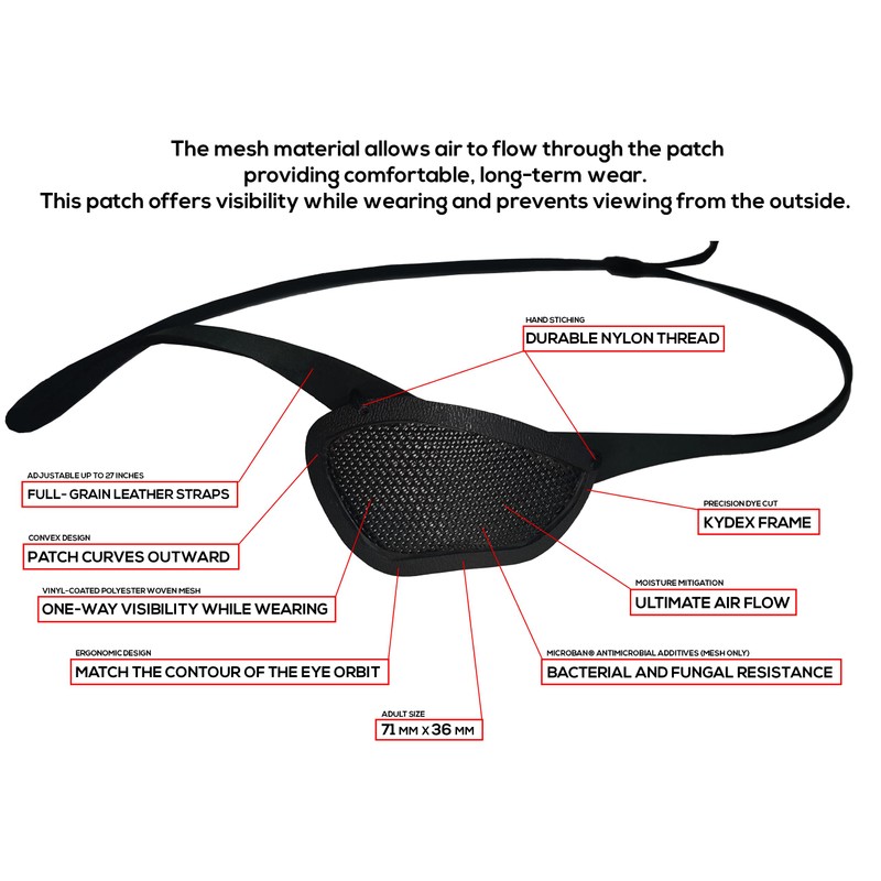 Eye Patch, Mesh, Aero, See Through, Black, Concave, Breathable Fabric,