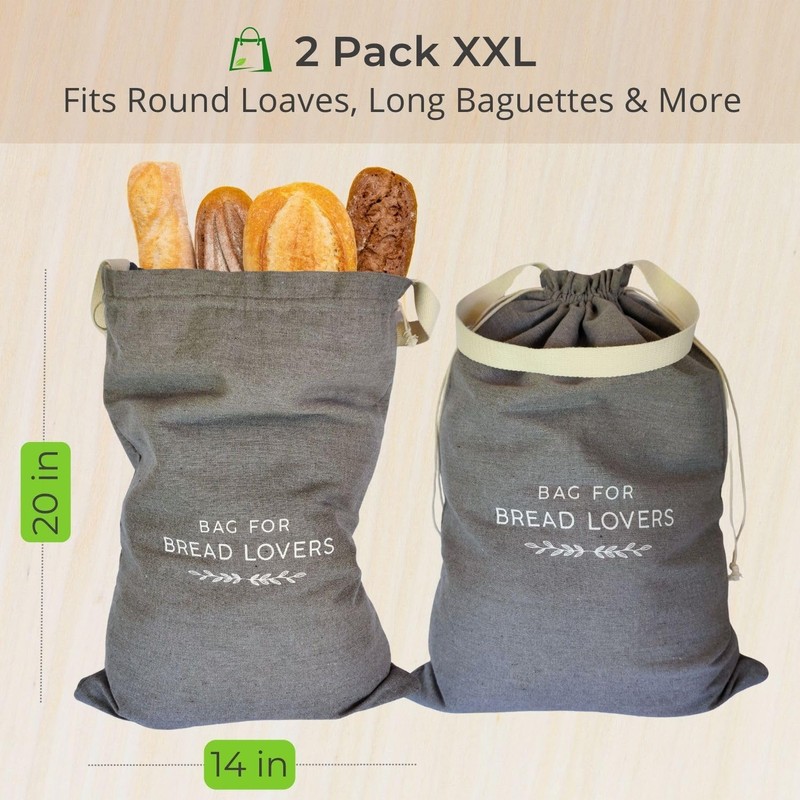 Sato store Bags for Homemade Bread - Reusable Bread Storage
