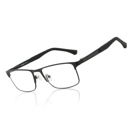 ZENOTTIC Reading Glasses Men: Blue Light Glasses Trendy Metal Square Frame - Computer Readers Nose Pads - Spring Hinge Eyeglasses(Black,2.50x)