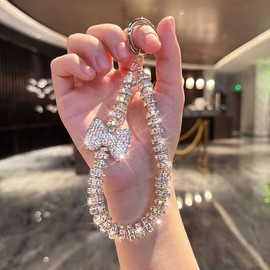 Luxury Diamond Phone Wrist Strap Phone Lanyard With Phone Tether Tab, Shiny Rhinestone Phone Chain Phone Charm Phone Strap Wrist Lanyard for Keys Bow keychain Wristlet Cell Phone Lanyards for Women