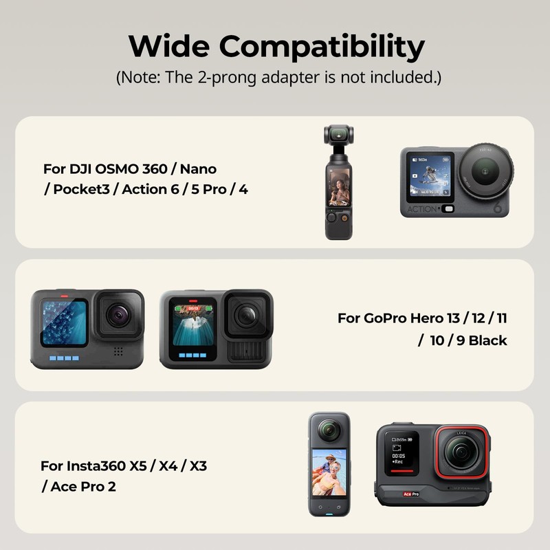 SMALLRIG マグネット式バックパックストラップクリップマウント GoPro Hero 13/12/11/10用 DJI Osmo Nano Action 6/5