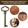 Llhhs Antique Brass Plated Hollow Barrel Skeleton Key, KY-2AB Universal