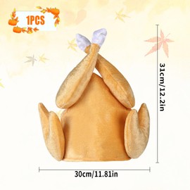 GLAITC Turkey Hat,Novelty Thanksgiving Christmas Hat,Turkey Face Funny Fancy Dress Turkey Costume Novelty Party Hat for Adults Kids