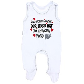 TupTam Unisex Baby Romper with Saying I Love Mum and Dad, The greatest miracle of love / white