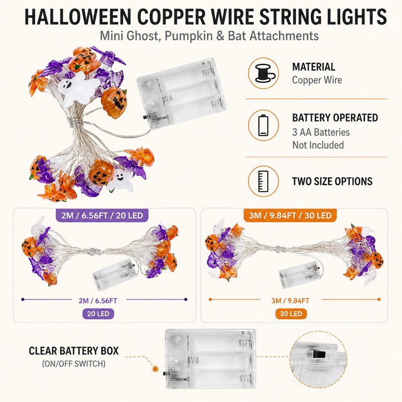 Halloween Fairy String Lights for Indoor & Outdoor Decor –