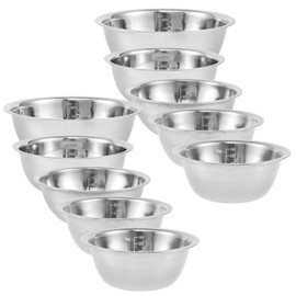 TMWEFUSC Nesting Mixing Bowl Set, 10 Pack Stainless Steel Bowls with Scale Marks, Baking Bowls Mixing Set for Kitchen Food Space Saving Storage, Cooking, Baking.