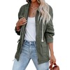 Ebifin Women's Military Anorak Jacket Zip Up Snap Buttons Lightweight