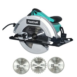 Circular Saw + 3pc 7-1/4" Blades FastCraft New Circular Saw PRO 21A PEAK GUARANTEED POWER - All Industrial & PRO Grade