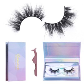 Soararc Mink Eyelashes, Fake eyelashes for Women, Fur Handmade Eyelashes, False lashes Natural look, Reusable Fluffy lash, 1 Pair MA10
