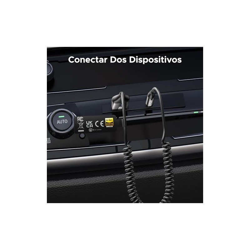 UGREEN Adaptador Aux a Bluetooth 6.0 para Coche con LDAC,