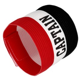 YOKIVE Captain Armband, Nylon Protective Arm Badge, Adjustable Flexibility, Great for Team Training, Competitions (Black White Red, 11.8 x 3.5 Inch)