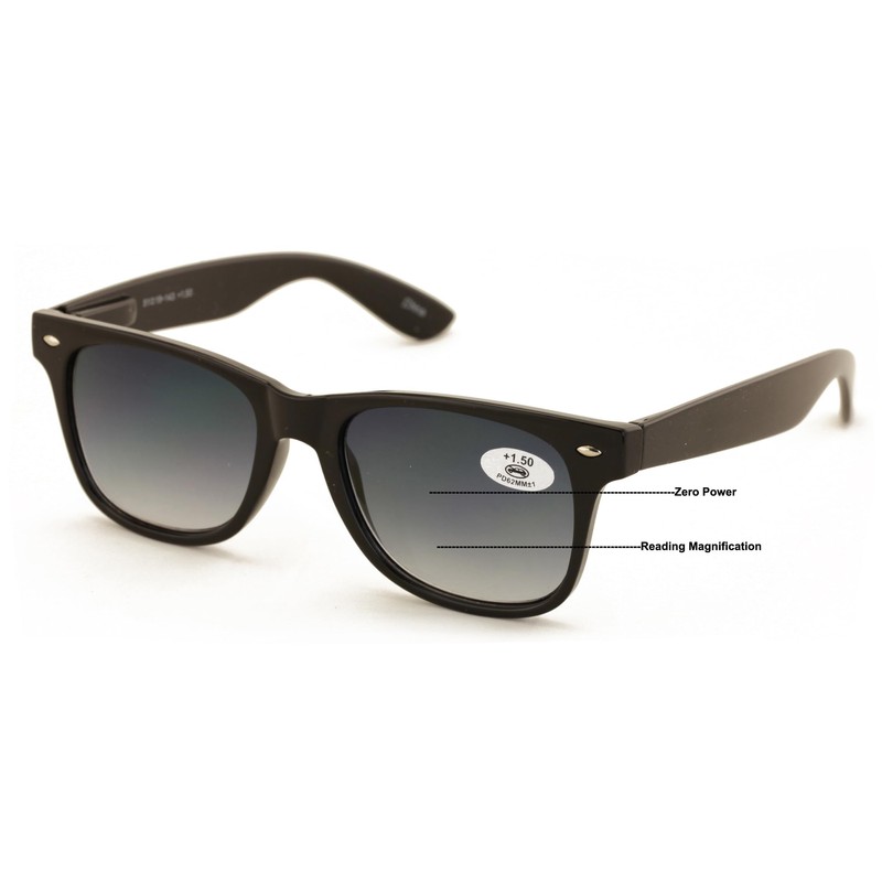 V.W.E. Classic Progressive Bifocal Reading SunGlasses - No Line or