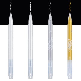 YUANCHENG Gold Silver White Gel Pens, 4 Pack, 0.8 mm Extra Fine Point Gel Ink Pens. Suitable for Black Paper Drawing, Card Making, Artists Drawing. Sketching, White Gel Pen for Art Highlight