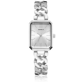 CIVO Womens Wrist Watches Silver: Stainless Steel Waterproof Square - Small Fashion Elegant Ladies