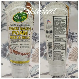 Veet Gold Rice & Milk Foamy Extra Whitening Plus Face Wash 200g
