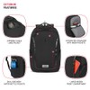 SwissGear Shield Laptop Backpack, Black, 18.5”x12”x6”