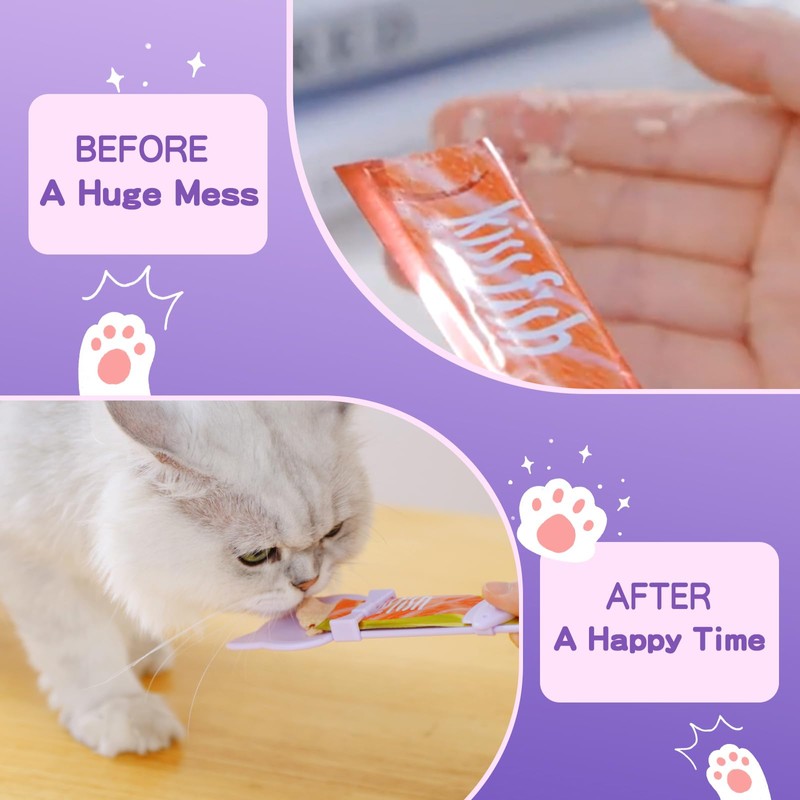LICKJIMO-3PCS Cat Treat Dispenser,Multi Function Spoon for Churu Lickable Cat