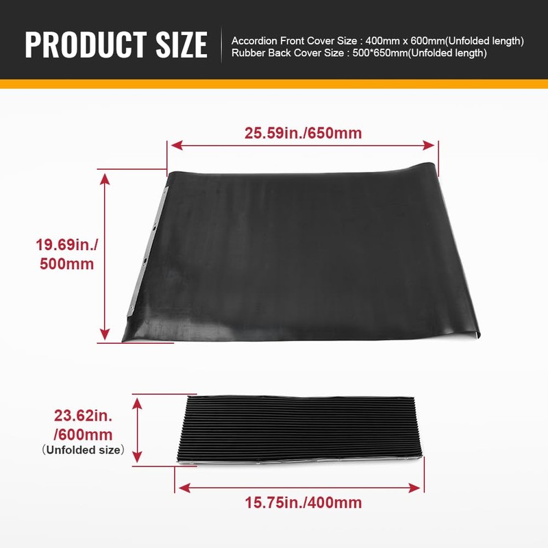 Bacar CNC Milling Machine Accordion Dust Cover, Rubber Foldable Mill