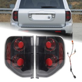 KAMDKI Facelift JDM Style Black Housing Tail Light Fit for 2003-2008 Honda Pilot Rear Light Shade of Smoke Lens Rear Lamp Assembly Left Driver and Right Passenger Side HO2800154 33501S9VA02 HO2801154