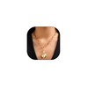 Chunky Gold Heart Necklaces for Women 14K Gold Puffy Heart