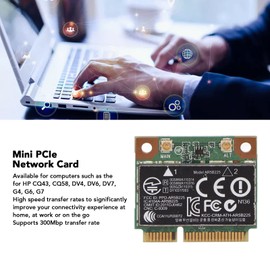 ciciglow PCIe Network Card Wireless Wifi Card PCIE Module Support 300Mbps Transfer Rate and Bluetooth 4.0 for HP CQ43 CQ58 DV4 DV6 DV7 G4 G6 G7