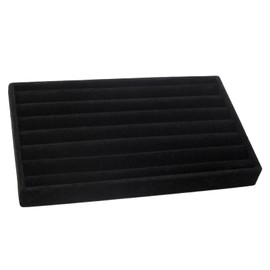Funstreet Velvet Jewelry Organizer Trays Black Stackable Jewelry Storage Display Tray with Removable Dividers, 8 Rolls