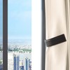 OCIOLI Modern Black Curtain Tiebacks 2 Pack - Wall Mount