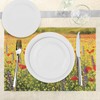 Ambesonne Flower Place Mats Set of 8, Colorful Field Poppies