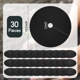 Macarrie 30 Pieces Weed Barrier Mats Non Woven Tree Mulch Ring Thickened Tree Protectors Mat Black Mulch Reusable Rings Landscaping Plant Cover Round Anti Grass Gardening Fabric Cover (16.5 Inch)