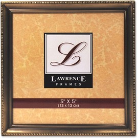Lawrence Frames Bead Border Design, 5x5, Satin Gold