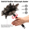 Retractable Feather Duster-Genuine Ostrich Feathers,Anti-Static,Reusable Eco-Friendly Handheld Cleaning for Keyboard,Home,Car,Office(10