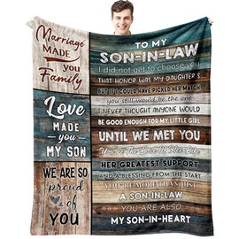 Christmas Son in Law Gifts - Son in Law Gifts from Mother in Law - Gifts for Son in Law for Christmas - Son in Law Birthday Gifts - Son in Law Wedding Gift - to My Son in Law Blanket 60" x 50"