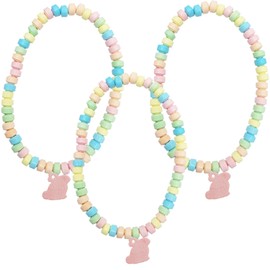 Fruidles Easter Bunny Candy Necklace, Multicolor Fruit-Flavored Chewables for Party Favors (12-Pack)