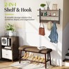 Orapoke Two-Tier Wall Shelf with Hooks, 17" Coat Rack Wall