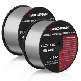 ARCCAPTAIN Flux Core Welding Wire .035", E71T-GS Mig Welding Wire 2-Pound X 2 Spools Gasless Mild Carbon Steel Compatible With Lincoln Miller Forney Harbor Welder, Pack of 2