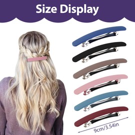 EIR Pack of 6 French Hair Clips, Hair Clips for Decorating or Sectioning Hair, Secure Hold, Gentle on Hair and Scalp, Elegant French Closure, black