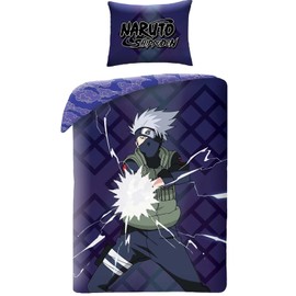 Halantex Naruto Shippuden Kakashi Hatake Reversible Duvet Cover Set, 140 x 200 cm with Pillowcase 70 x 90 cm, 100% Polyester, Multi-Colour