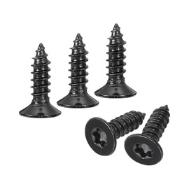 QUARKZMAN Pack of 40 Flat Head Torx Screws, M5 x 16 mm 304 Stainless Steel Countersunk Head Self-Tapping Anti-Theft Wood Screws for T25 Bit for Wood, Fence, Decking (Black)