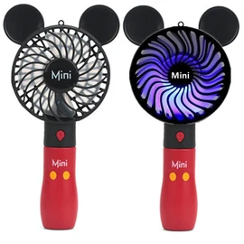 Kbinter Cute Personal Mini Fan, Handheld & Portable USB Rechargeable 1 Speed USB Fans with Colorful LED Light Adjustable, for Indoor Or Outdoor Activities, Cute Mouse