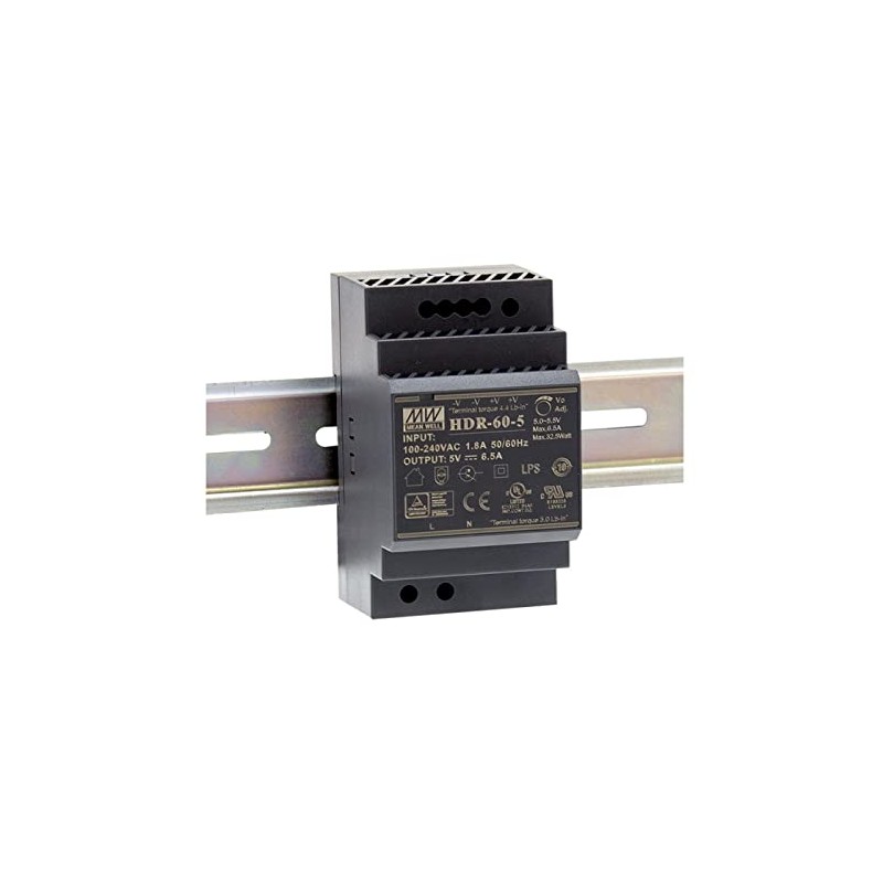 Din-Rail power supply 60W 48V 1,25A ; MeanWell HDR-60-48 ;